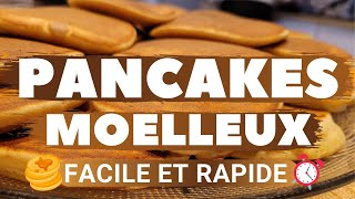 Recette de pancakes moelleux et épais  Facile et rapide [upl. by Xonnel]