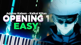 KAIKAI KITAN EASY PIANO TUTORIAL  Jujutsu Kaisen season 1 op 1 [upl. by Atneuqal]