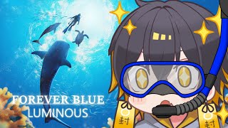 【心安らぐ】 広い海を まったり泳ぐ 【FOREVER BLUE LUMINOUS】 shorts short 縦型配信 [upl. by Assirehc182]