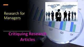 Critiquing Research Articles [upl. by Beore]