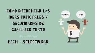 Cómo sacar las IDEAS PRINCIPALES y SECUNDARIAS de CUALQUIER TEXTO  BACHILLERATOSELECTIVIDAD [upl. by Eillor]