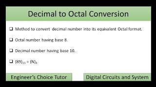 Decimal to Octal conversion [upl. by Bucher956]