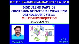 PROBLEM04MULTI VIEW PROJECTIONEST 110 ENGINEERING GRAPHICSKTUMODULE5PART2 [upl. by Ahcsim905]