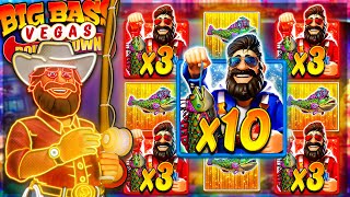 MAX 10X STAGE On BIG BASS VEGAS SLOT NEW [upl. by Ahsurej]