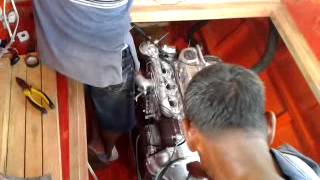 Mitsubishi Boat 4DR5 Engine First Start [upl. by Nivar]