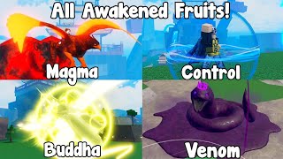 ALL REWORK AWAKENED FRUITS DAMAGE amp SHOWCASE in King Legacy Update 7 [upl. by Imugem]