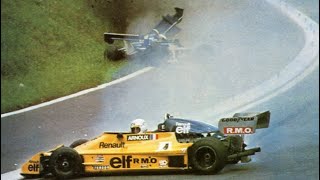 René Arnoux and Patrick Tambay Crash 1977 Rouen F2 Grand Prix [upl. by Inohtna]