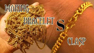 How to make Bracelet S clasp  How to make a bracelet✨️ [upl. by Ahso]