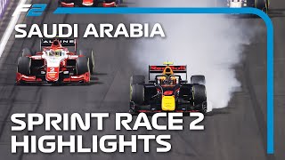 F2 Sprint Race 2 Highlights  2021 Saudi Arabian Grand Prix [upl. by Deanne]