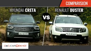 Hyundai Creta vs Renault Duster  The Perfect SUV Faceoff  Comparison [upl. by Raseda530]