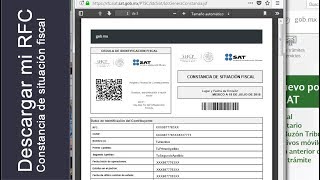 📌Descargar RFC en la página del SAT 🖨️  Imprimir mi CONSTANCIA DE SITUACIÓN FISCAL 📄♦️ [upl. by Leena810]