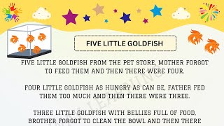 Five Little Goldfish  5 Little Goldfish  Fish  Numbers  English Animated Nursery Rhymes [upl. by Lachus281]