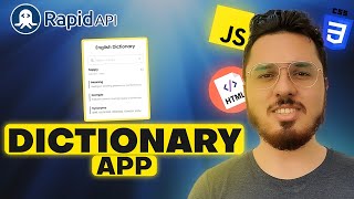 Creating a Dictionary app Using HTML CSS amp JavaScript  RapidAPI 🔥 [upl. by Cavit]