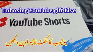 Unboxing YouTube gift Live shortslive [upl. by Ahsatak]