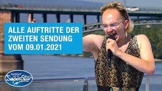 Alle Auftritte der zweiten Sendung vom 09012021  DSDS 2021 [upl. by Yelkreb]