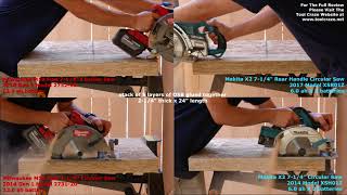 2018 Milwaukee M18 Fuel Circular Saw VS Makita X2 Rear Handle Saw Comparison [upl. by Nevart93]