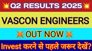 Vascon Engineers Q2 Results 2025 🔴 Vascon Engineers Results 🔴 Vascon Engineers Latest News [upl. by Sabba]