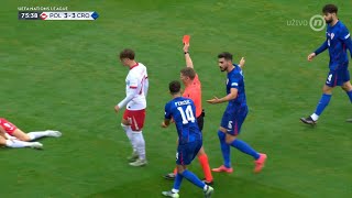 Dominik Livaković Red Card 😳Poland vs Croatia 33 All Goals and Extended Highlights [upl. by Norval]