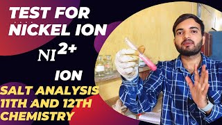 test for nickel Ni2 ion salt analysis class 11th and 12th chemistry saltanalysis [upl. by Weidman770]