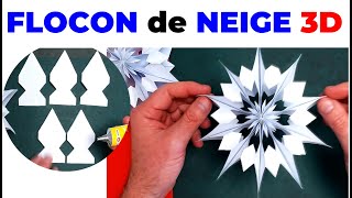 Comment Faire un FLOCON de NEIGE en Papier en 3d  Décoration DIY Tuto [upl. by Syla]