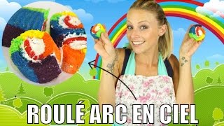 ♡• RECETTE GÂTEAU ROULÉ ARC EN CIEL  RAINBOW ROLLS •♡ [upl. by Lubet]