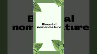 Binomial nomenclature youtubeshortsneet2025 neetquickrevision [upl. by Norrv]