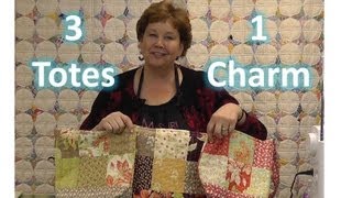 Make Three Totes  Purses With One Charm Pack [upl. by Croteau]