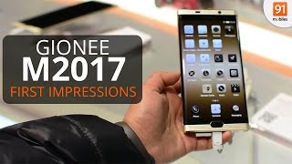 Gionee M2017 First Look  Hands on  Launch MWC 2017 [upl. by Lovash]