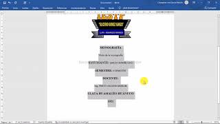 Cómo hacer una monografía en Word [upl. by Ecinnej998]