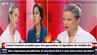 Lucie Castets acculée par les questions d’Apolline de Malherbe  des réponses prudentes et évasives [upl. by Malchy]