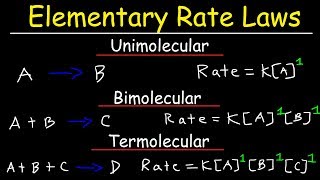 Elementary Rate Laws  Unimolecular Bimolecular and Termolecular Reactions  Chemical Kinetics [upl. by Calondra]