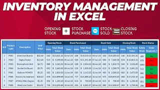 Inventory Management In Excel [upl. by Schoening]