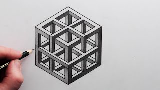 How to Draw an Impossible Cube Step by Step [upl. by Hoffmann]