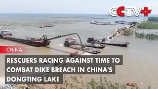 Rescuers Racing Against Time to Combat Dike Breach in Chinas Dongting Lake [upl. by Ursi201]