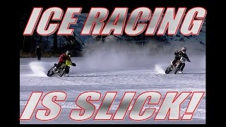 Motorcycle Ice racing is slick [upl. by Aihsekal729]