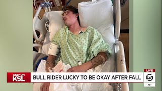 Bullrider lucky to be alive after fall [upl. by Ppik326]