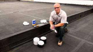 550 PatchnGo Self Sealing Butyl Tape repairs on EPDM Roof [upl. by Maggi]