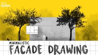 Facade Drawing in Photoshop Minimalistic Style [upl. by Lamaaj]