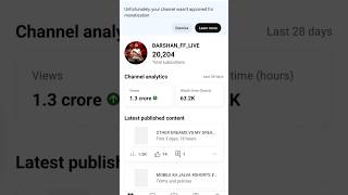 CHANNEL MONETIZATION REJECTED l MY YOUTUBE CHANNEL MONETIZATION REJECTED I SHORTS VIRAL [upl. by Anna-Diane]