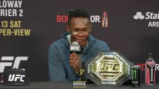 UFC 236 Israel Adesanya PostFight Press Conference  MMA Fighting [upl. by Tireb580]