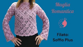 Maglia Romatica  Tecnica mattonelle [upl. by Aitan]