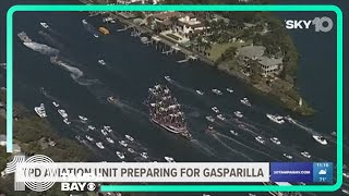 Tampa Police Aviation Unit prepares to monitor Gasparilla by air [upl. by Fredie]