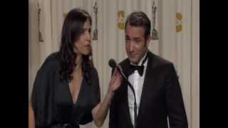 Oscars 2012 The Artist Producer and Jean Dujardin Backstage Interview HD  ScreenSlam [upl. by Aneala]