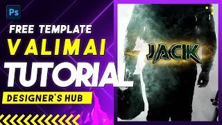 Valimai Title Template Edit  Free Download  Photoshop [upl. by Ateekan]