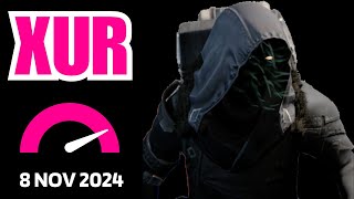 Where is XUR Today Destiny 1 D1 XUR Location and Official Inventory and Loot 8 Nov 2024 Nov82024 [upl. by Kimber]