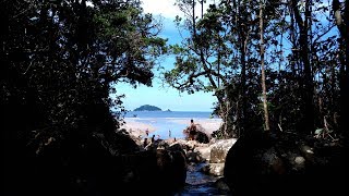 Jureia Praia e ilha do Guaraú  Praia do Arpoador 4K [upl. by Ellezaj]