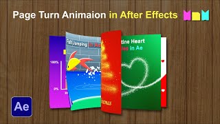 Page Turn Animation  After Effects Tutorial [upl. by Sibella]