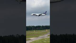 Landing LOT Polish airlines at Katowice airport lot katowice landing airport planespotting [upl. by Adnilg]