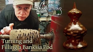 44 Woodturning a Banksia Pod Nut with Bronze Infill  Trypophobia [upl. by Maxa945]