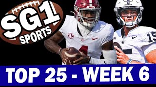 Week 6 Top 25 Rankings from SG1 Sports 2024 College Football Season [upl. by Dnomde]